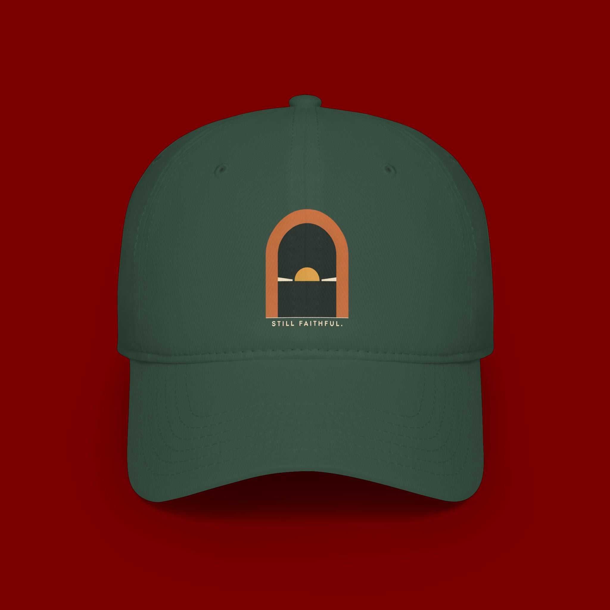 Lighthouse Sunset Cap — "Trust God" Embroidered Low Profile Baseball Hat