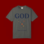 God Above All Things T-Shirt — Faith Graphic Tee with Cosmic Design