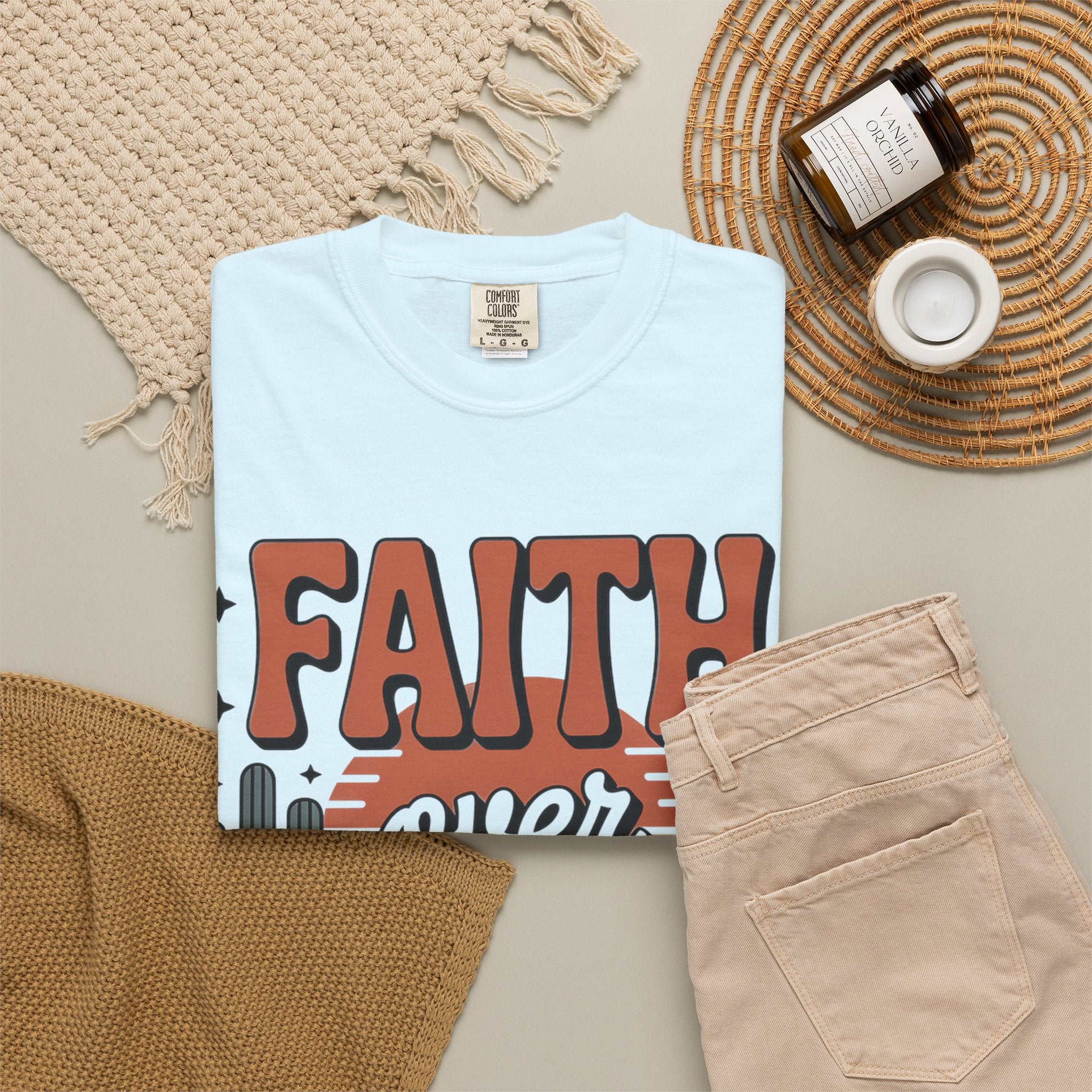 Faith Over Fear T-Shirt — Christian Inspirational Desert Graphic