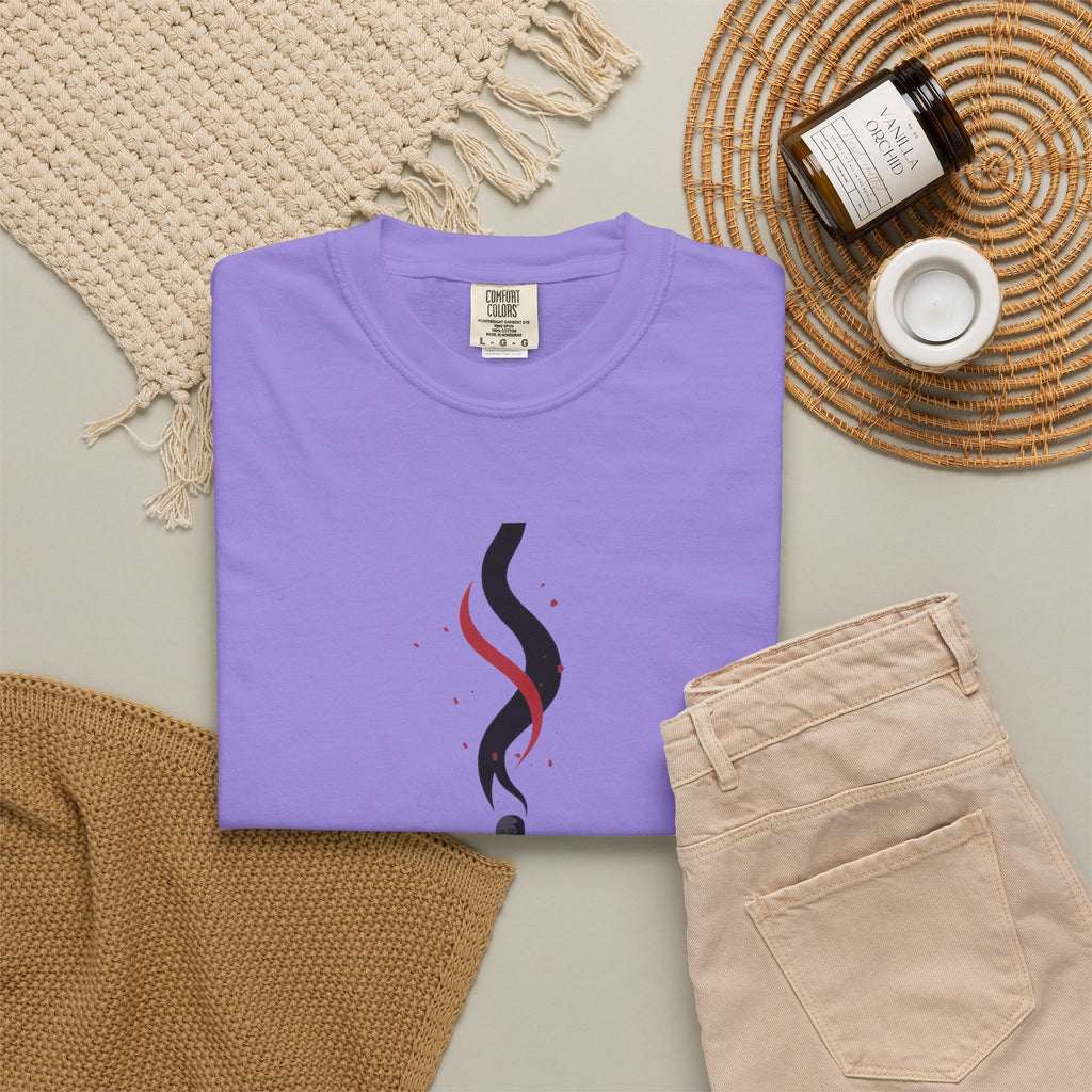 Matchstick Graphic Tee — "Time Never" Minimalist Smoky Design