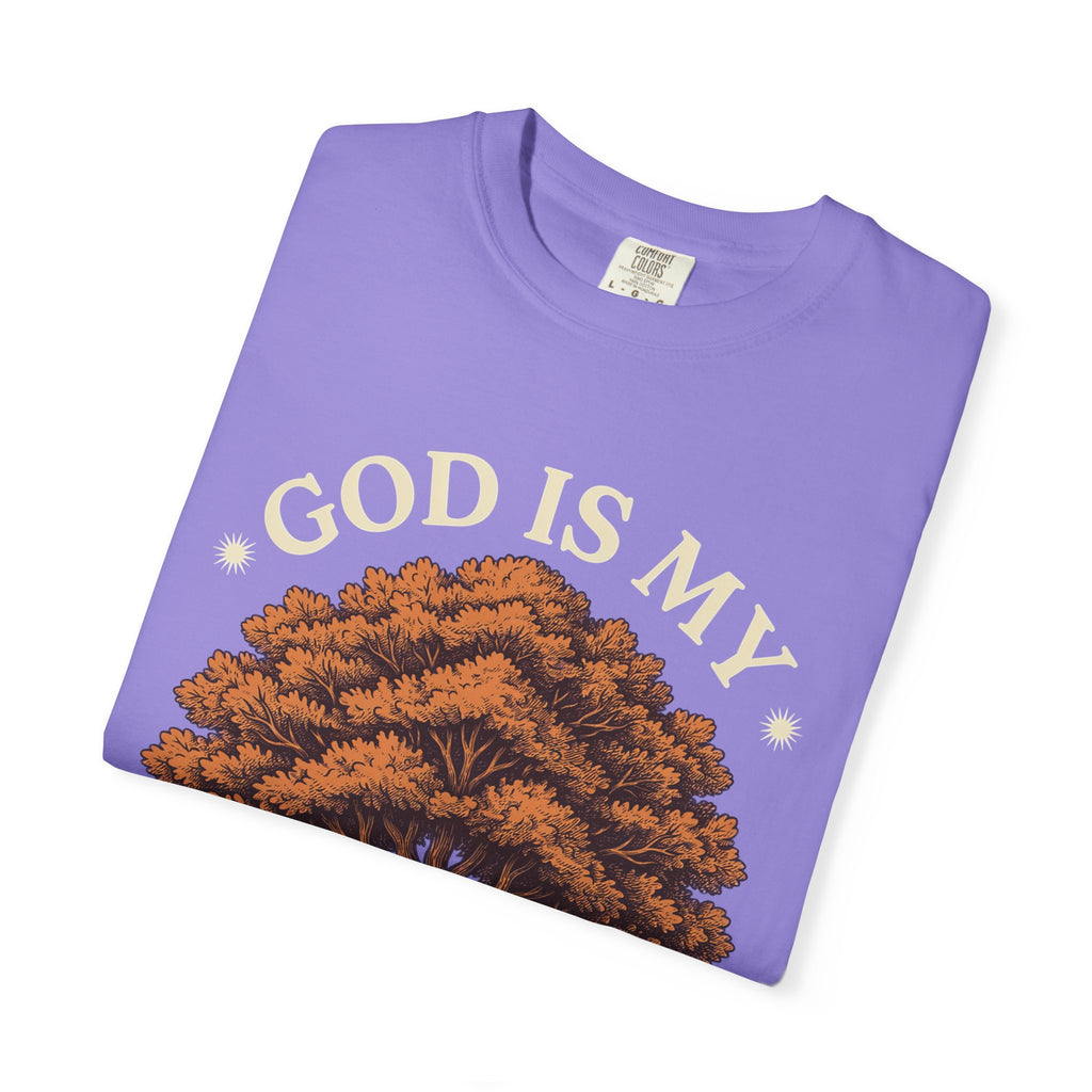 God Is My Strength Tree T-Shirt — Faith-Based Inspirational Tee