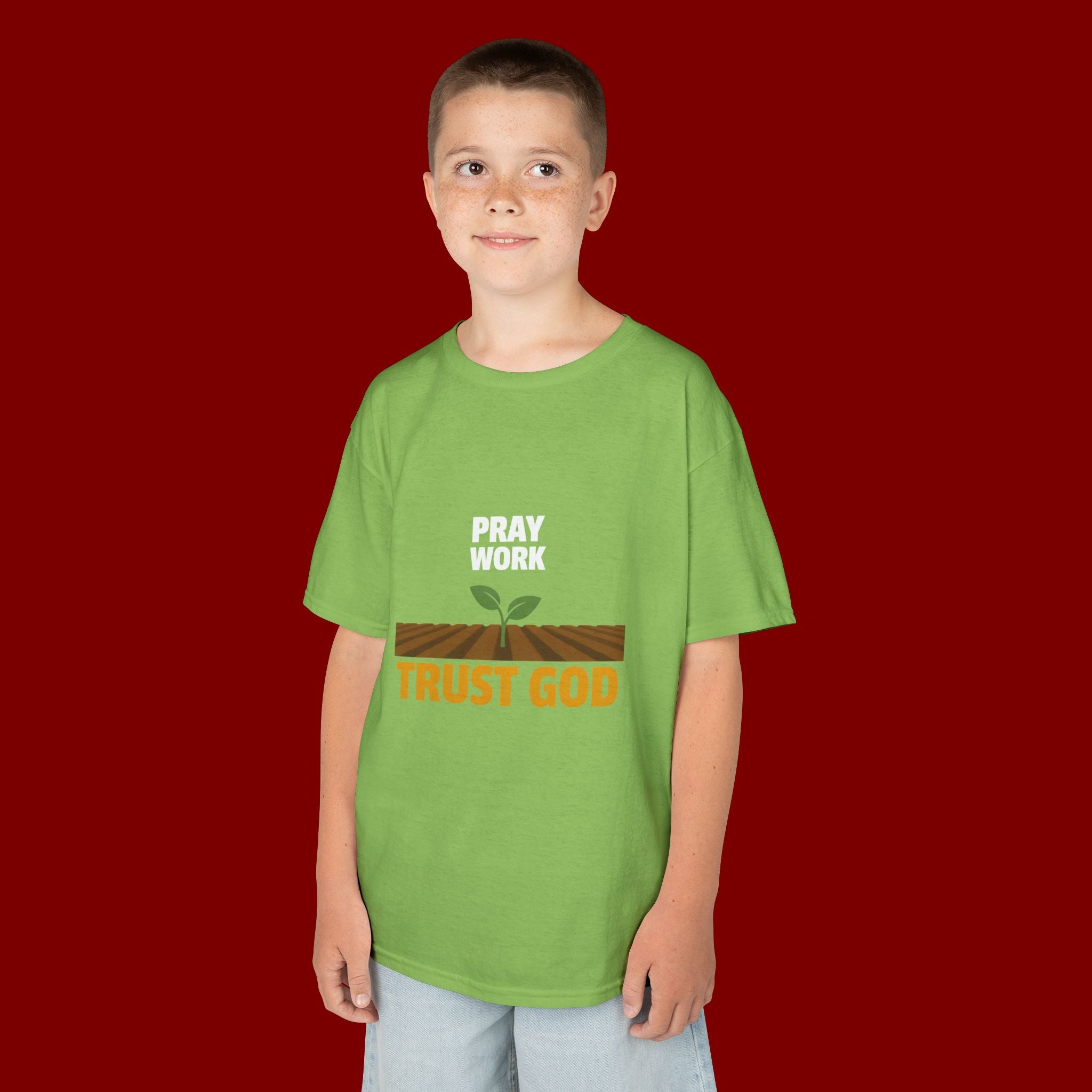 Kids Tee — "Trust God" Sprout Graphic