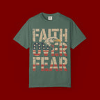 Faith Over Fear T-Shirt — Patriotic Eagle Graphic Tee