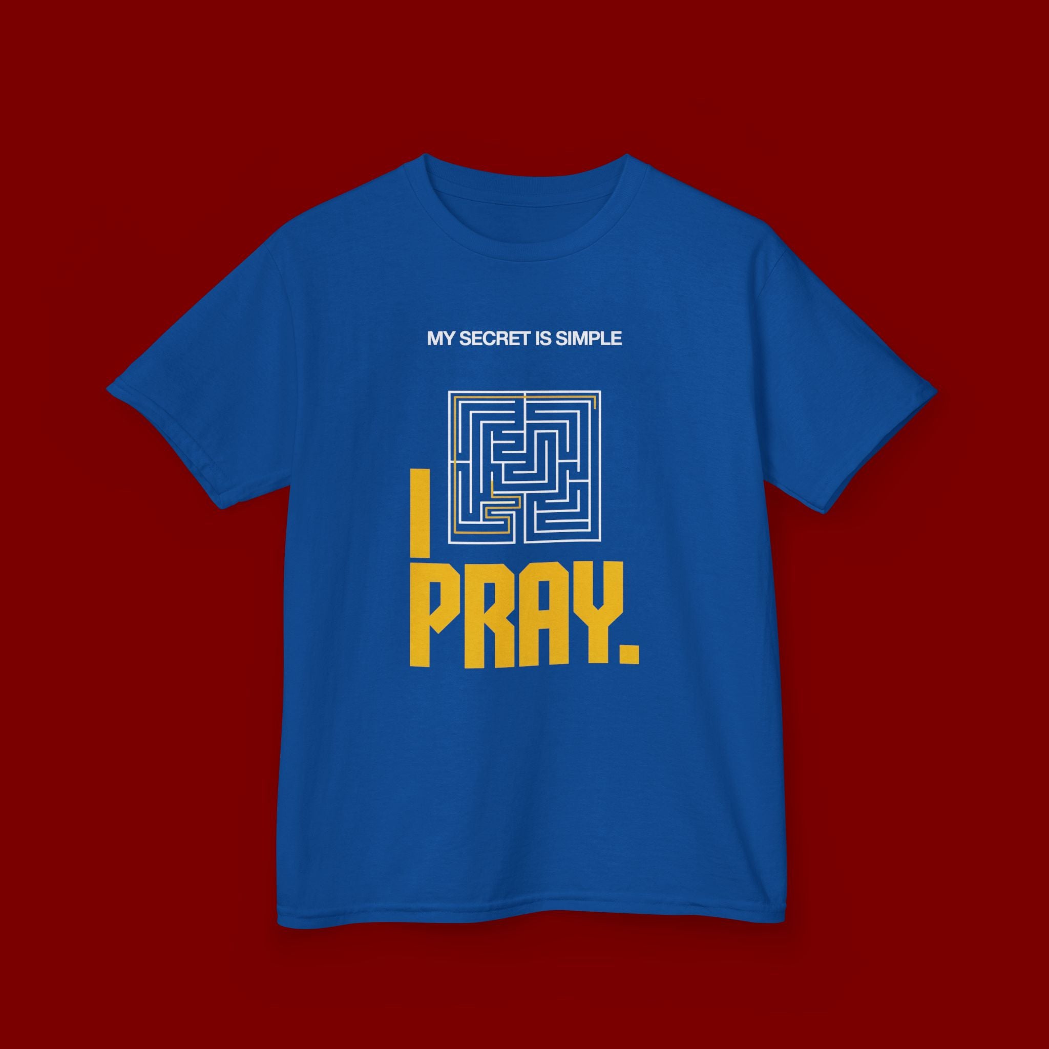 Kids Tee — "My Secret Is Simple: I Pray." Maze Faith T‑Shirt