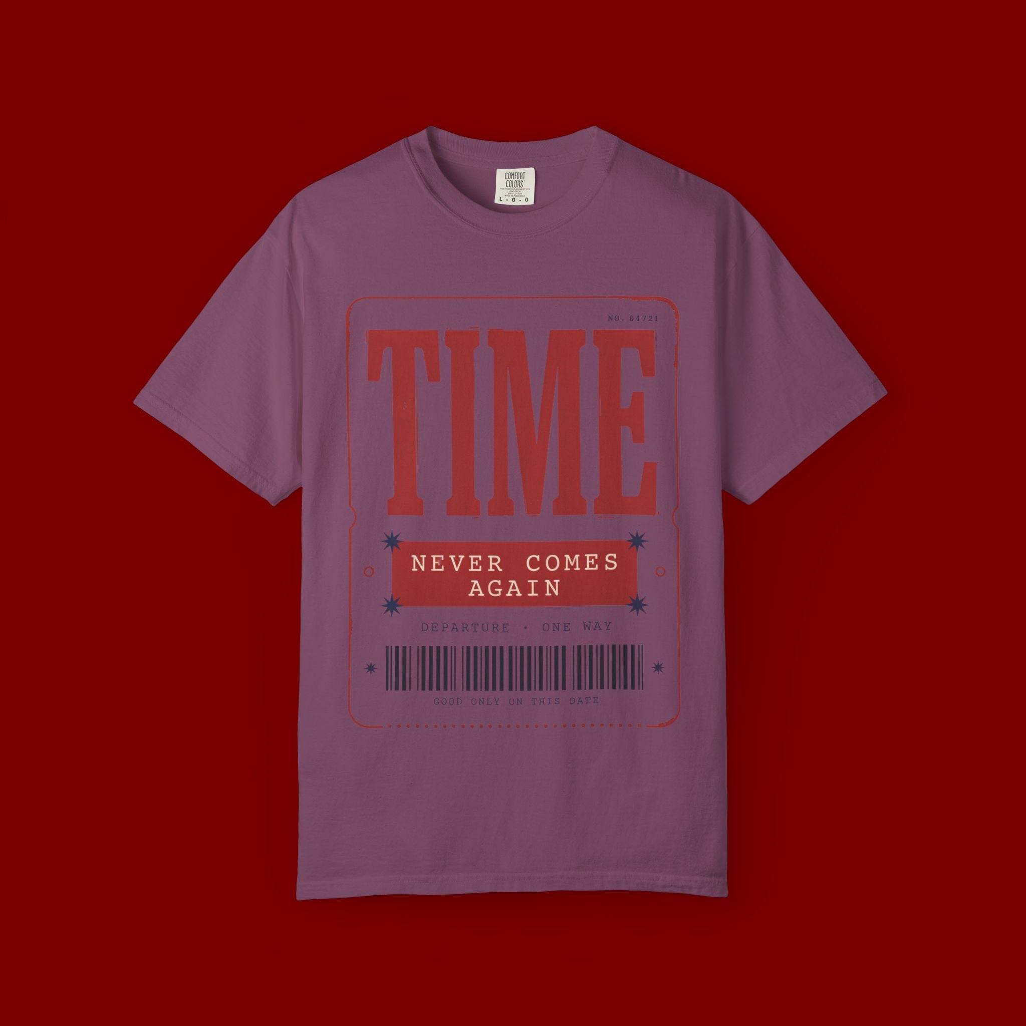 TIME Never Comes Again T-Shirt — Vintage Ticket Graphic Tee