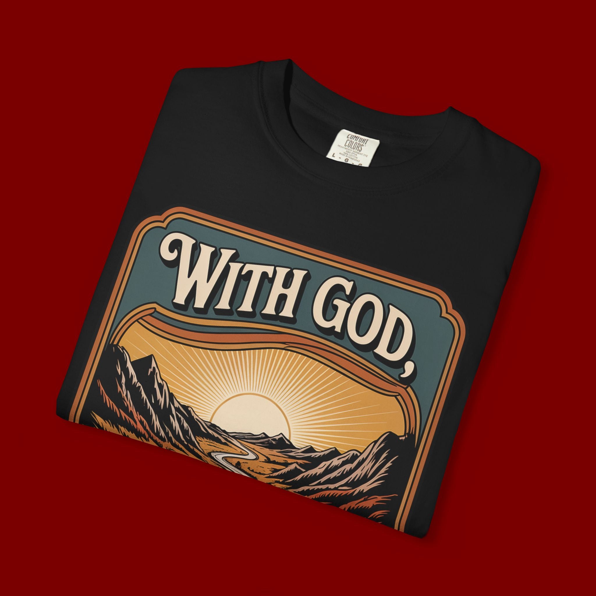 Inspirational Graphic T-Shirt — "With God, Every Hardship Brings Ease"