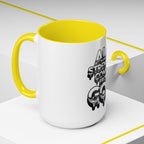 Ceramic Mug — "All Strength Comes From God" Black Accent Coffee Cup (11/15 oz)