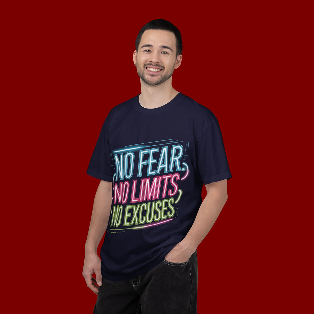 No Fear No Limits No Excuses Neon Graphic T-Shirt