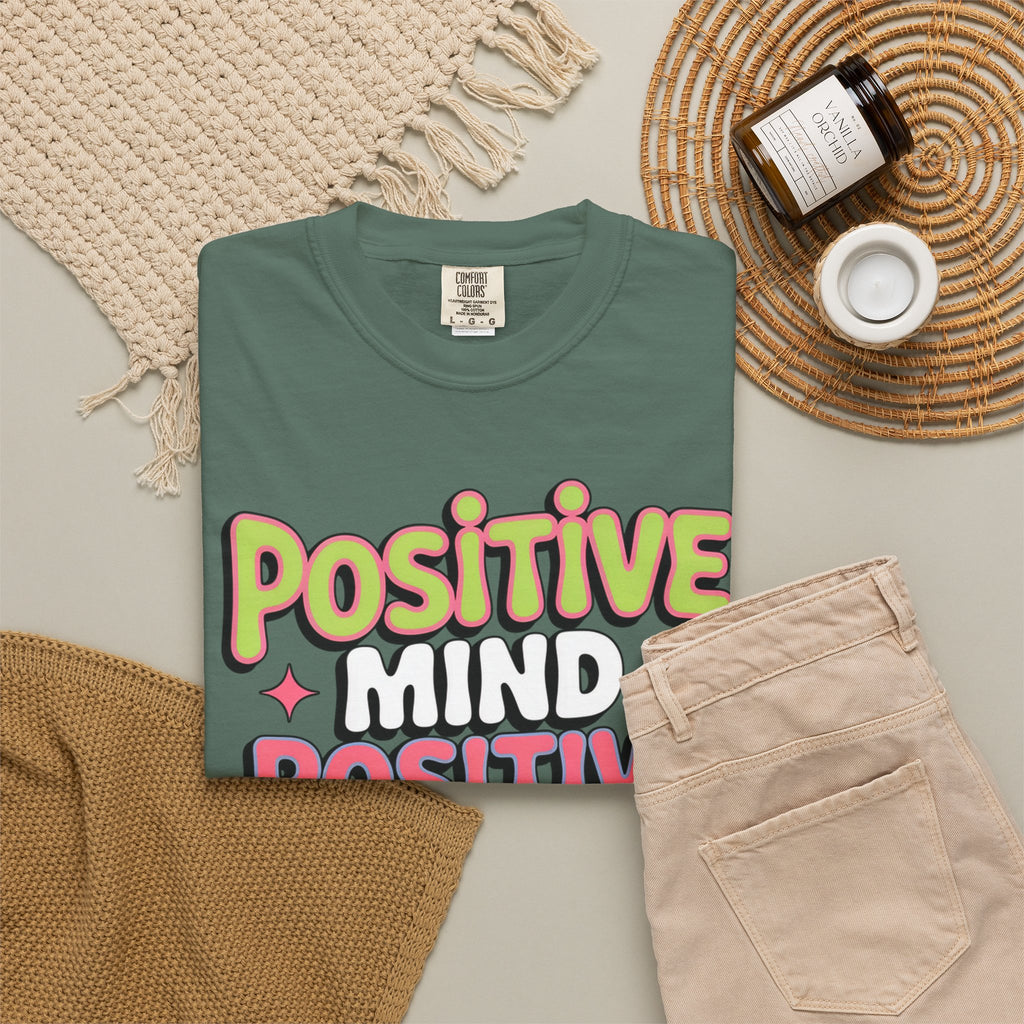 Positive Mind Positive Vibes Positive Life T-Shirt — Retro Smile Graphic Tee