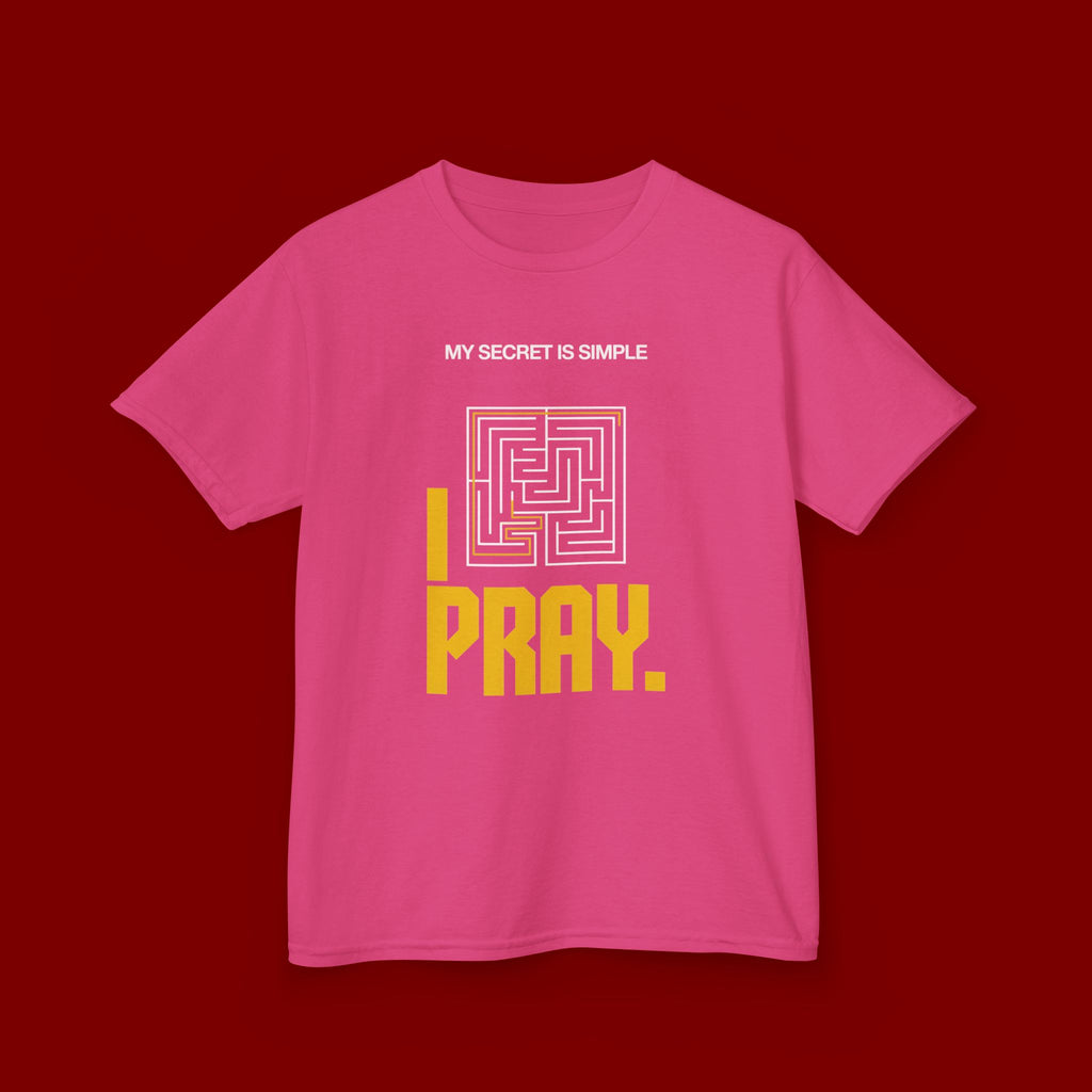 Kids Tee — "My Secret Is Simple: I Pray." Maze Faith T‑Shirt