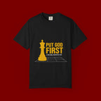 Put God First Chess King T-Shirt — Christian Faith Graphic Tee