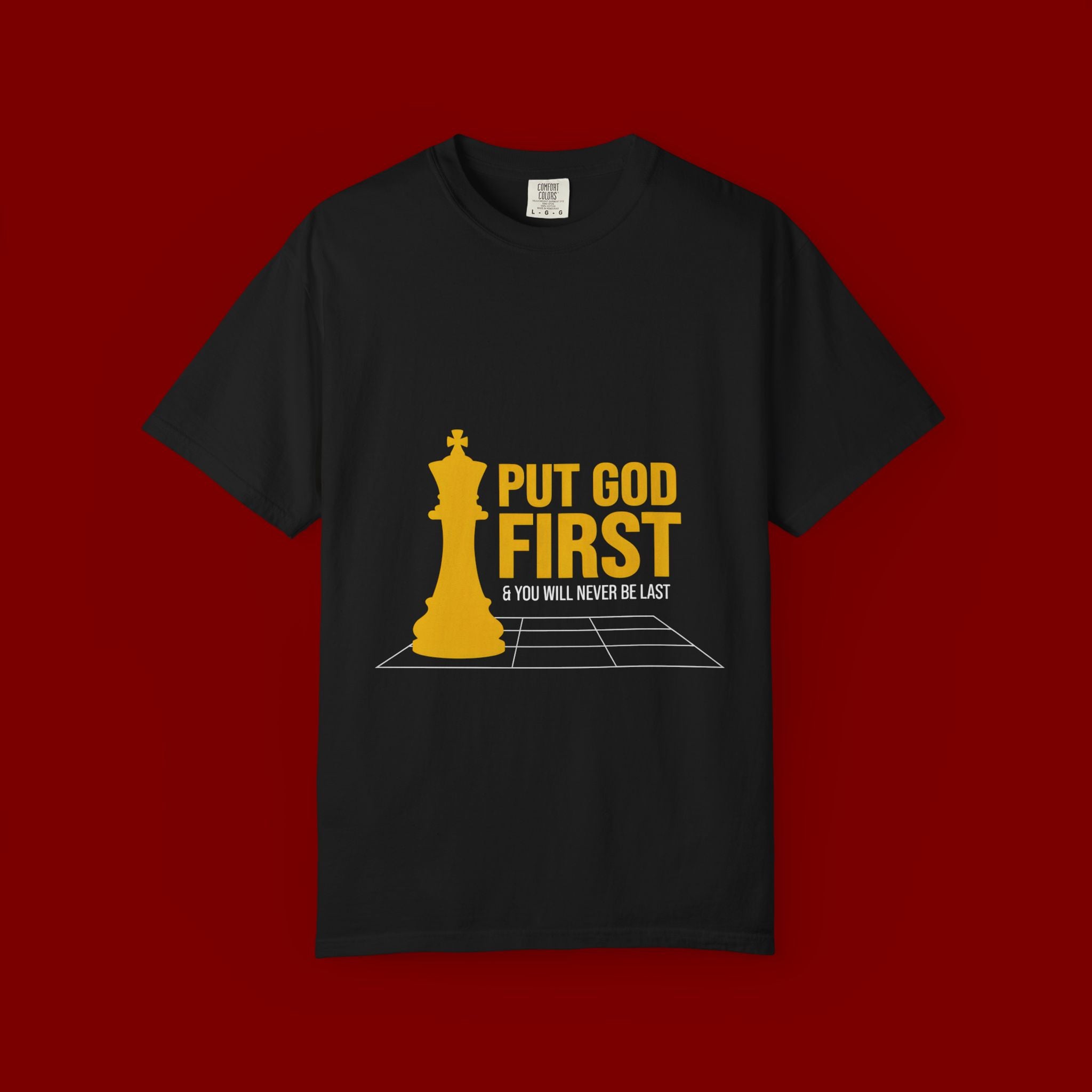 Put God First Chess King T-Shirt — Christian Faith Graphic Tee