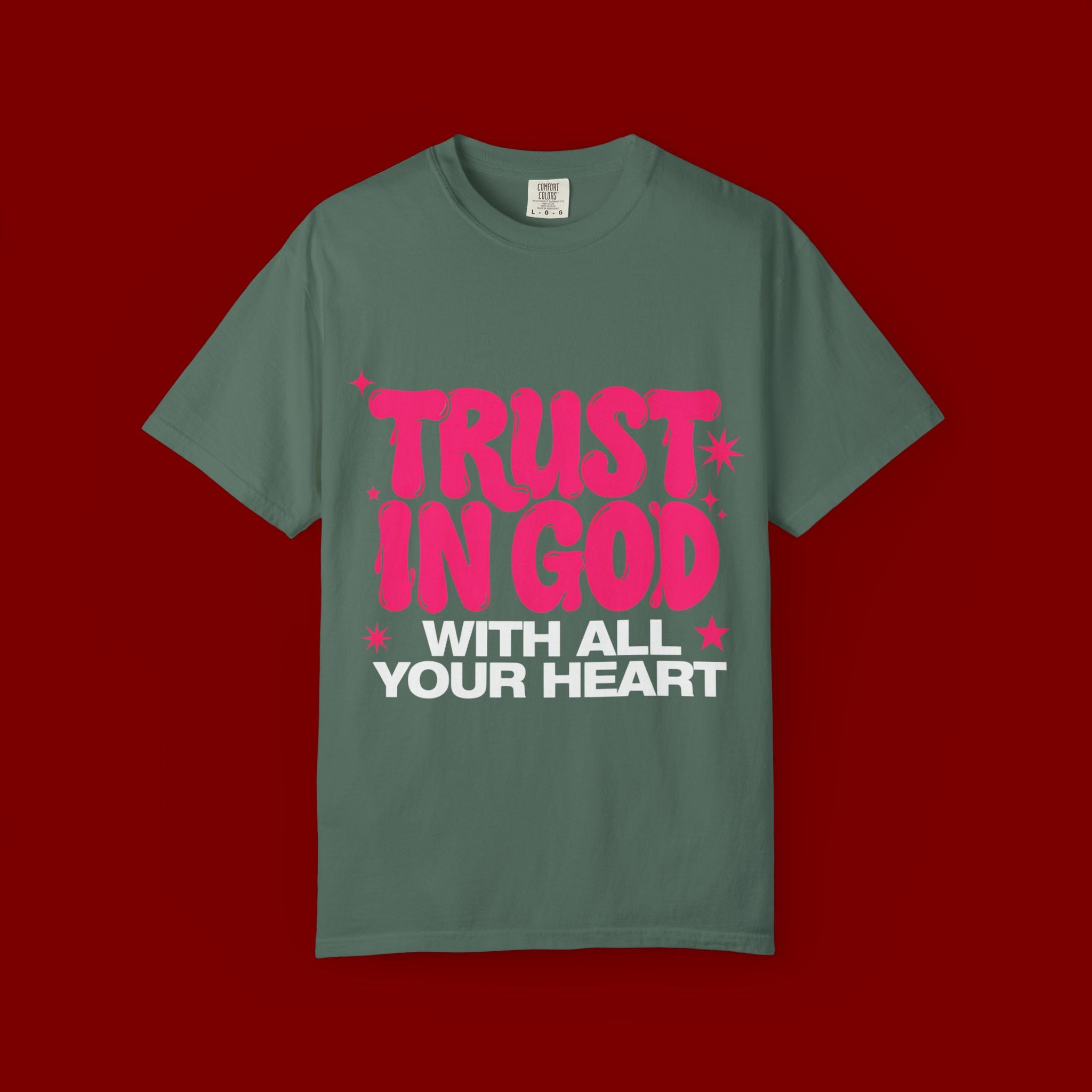 Trust in God T-Shirt — Retro Pink Faith Graphic Tee