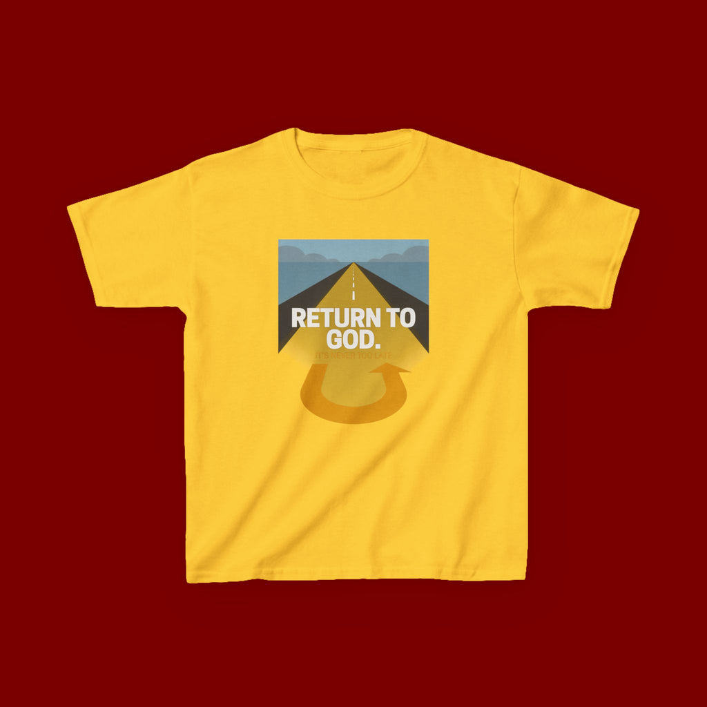 Kids Tee - "Return to God" Roadway Graphic Religious Youth Shirt