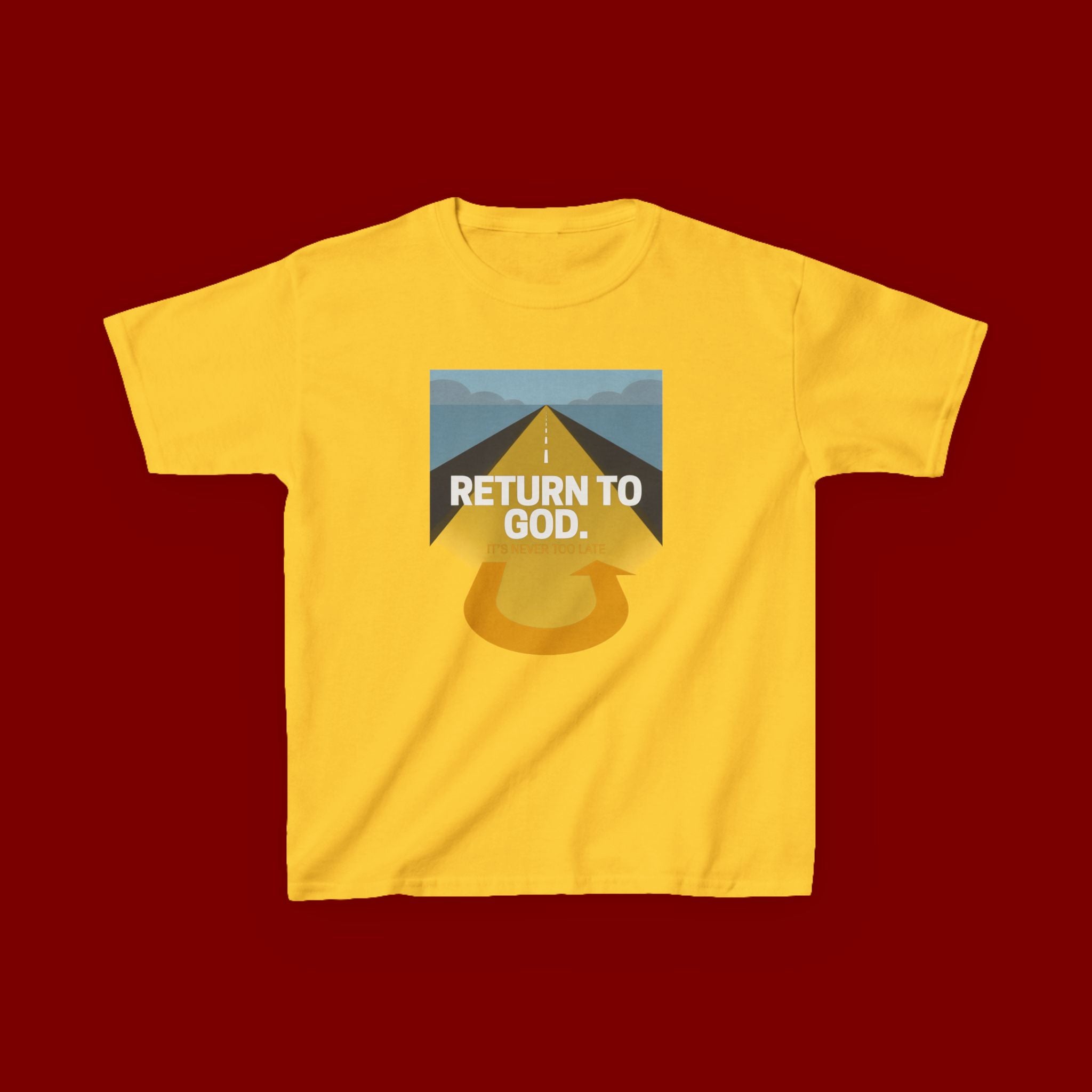 Kids Tee - "Return to God" Roadway Graphic Religious Youth Shirt