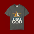 Trust God Sailboat T-Shirt — Pray Work Inspirational Christian Tee