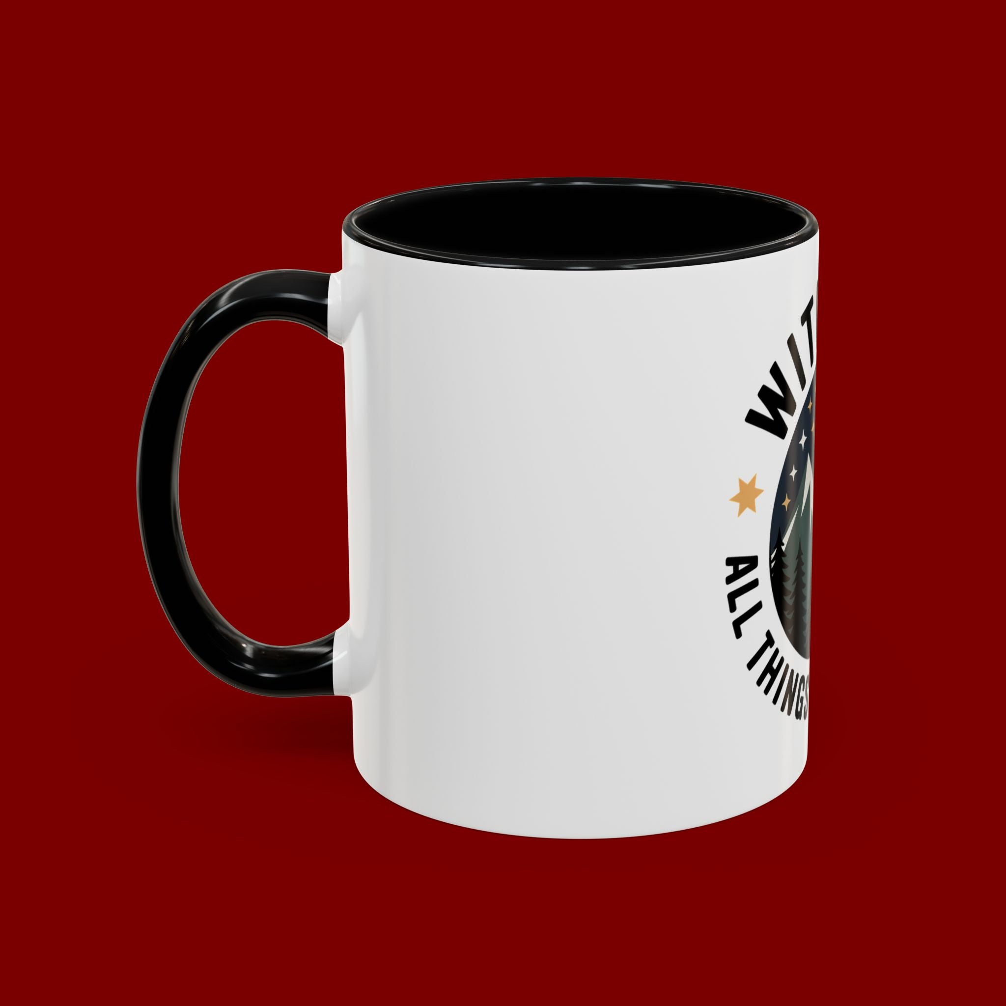 With God All Things Are Possible Accent Coffee Mug — Inspirational Faith Mountain Mug (11/15oz)