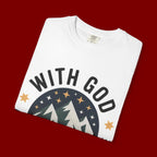 Faith-Based Mountain T-Shirt — "With God All Things Are Possible"