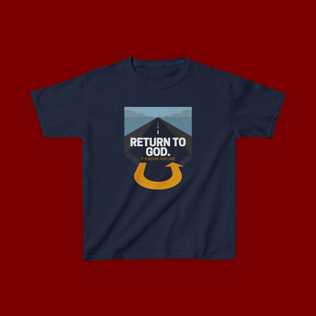 Kids Tee - "Return to God" Roadway Graphic Religious Youth Shirt