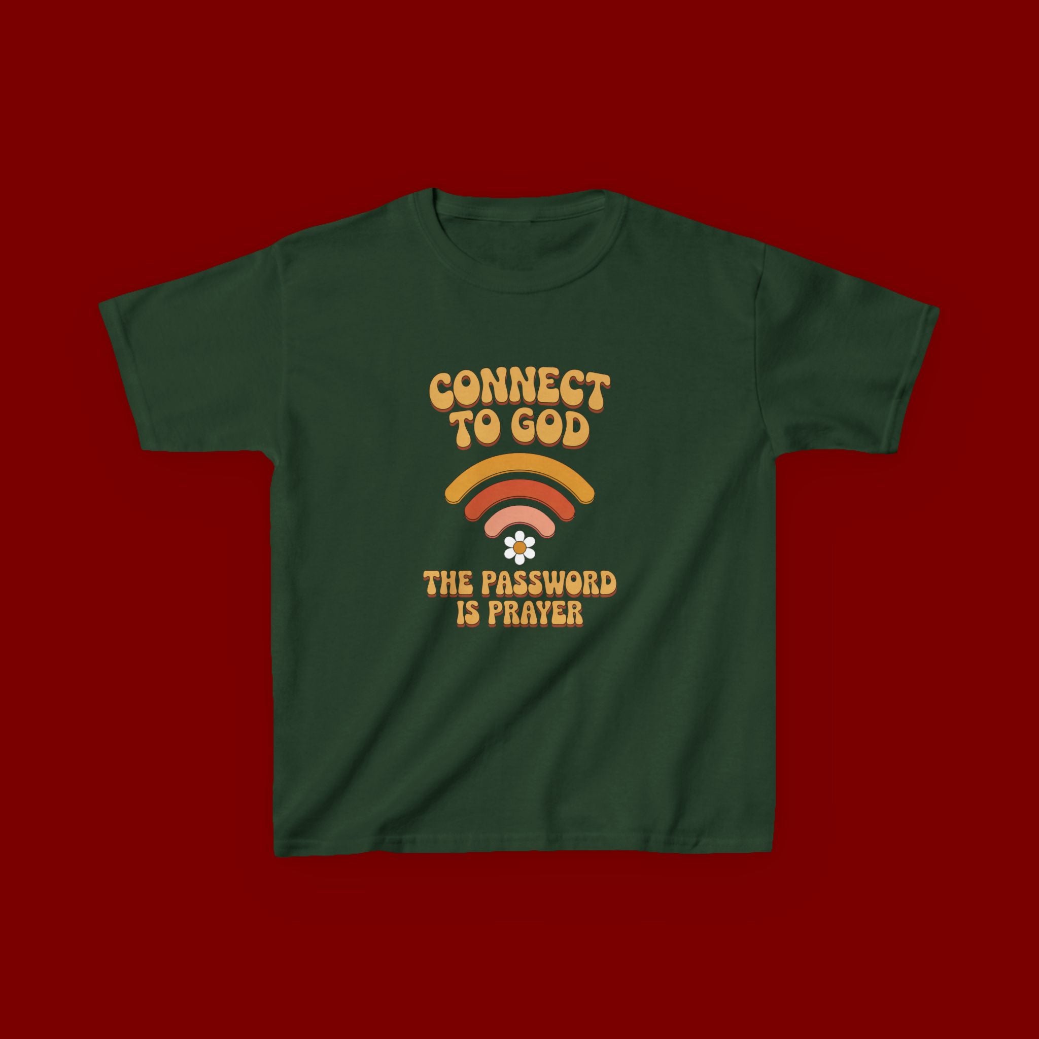 Kids Tee - "Connect to God" WiFi Prayer Graphic Shirt