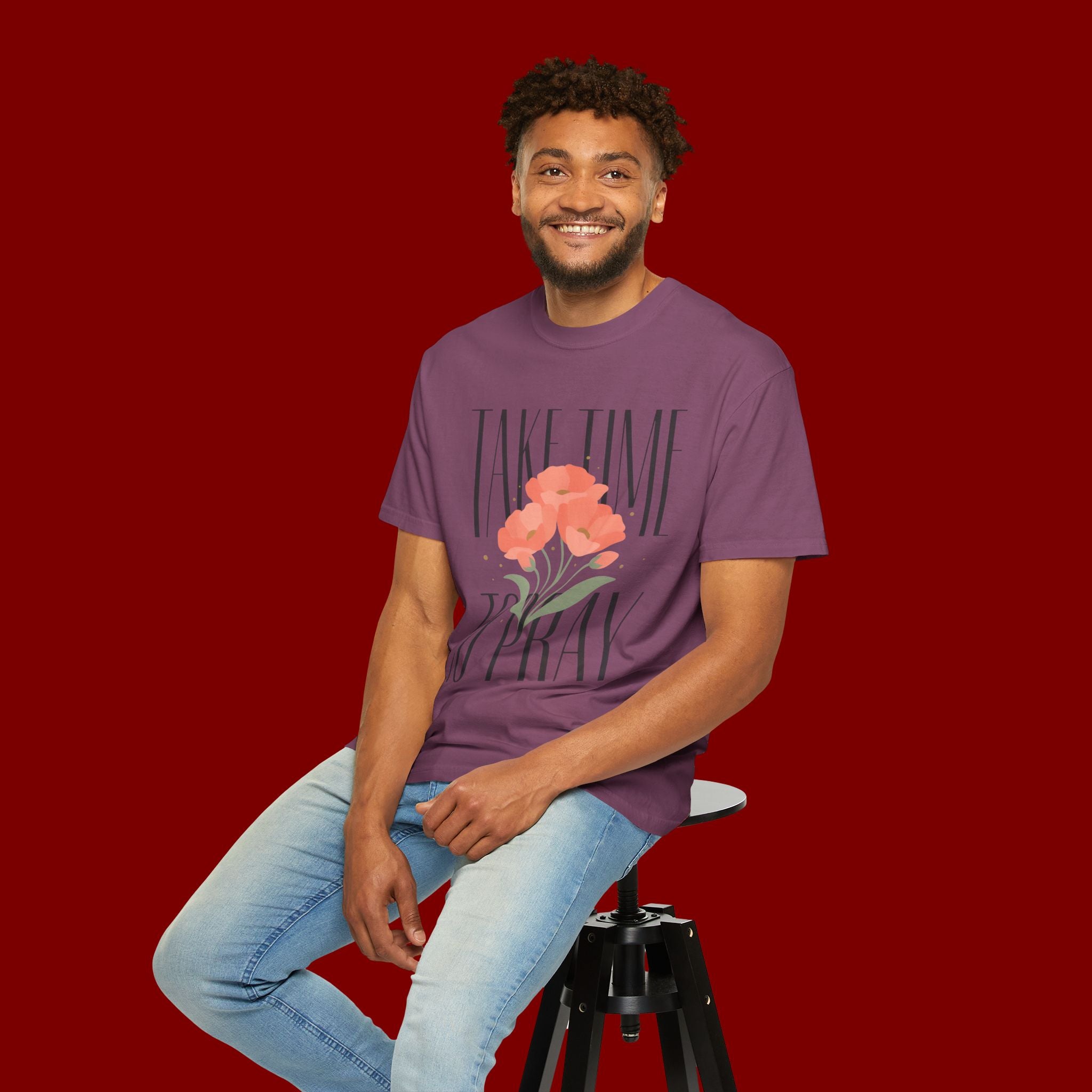 Take Time to Pray Floral T-Shirt — Christian Faith Graphic Tee
