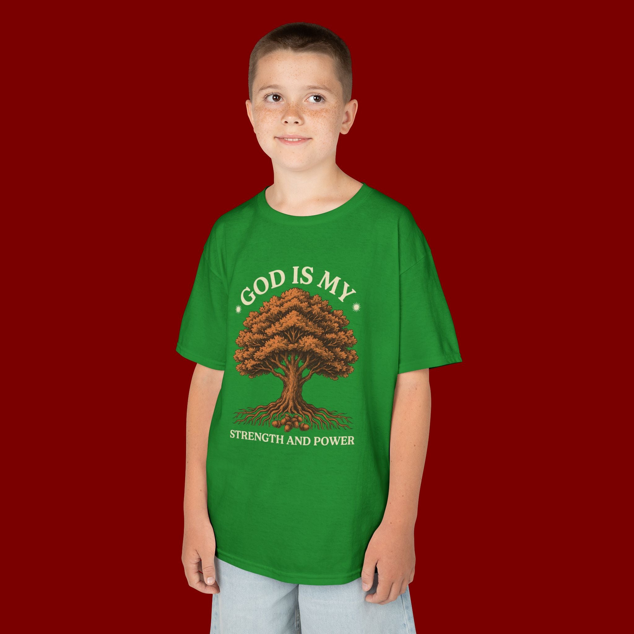 Autumn Oak Tree Kids T‑Shirt — Cozy Fall Nature Tee for Children