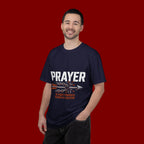 Prayer T-Shirt — Faith Arrow Graphic Tee ("Prayer: The Most Powerful Weapon")