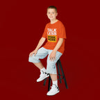 Kids T-Shirt — "Talk Less Work More" Bold Motivational Tee
