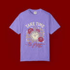 Take Time to Pray T‑Shirt — Vintage Pocket Watch & Roses Spiritual Tee