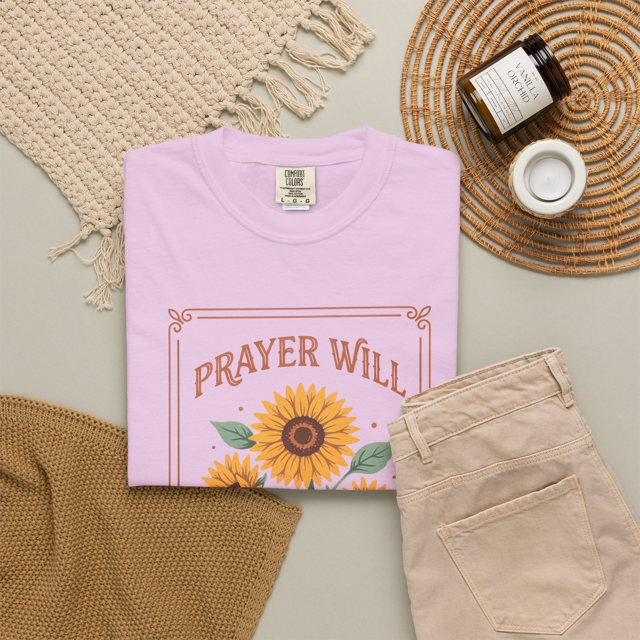 Prayer Will Change Everything T-Shirt — Sunflower Faith Graphic Tee