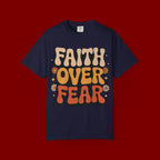 Faith Over Fear T‑Shirt — Retro Floral Inspirational Tee
