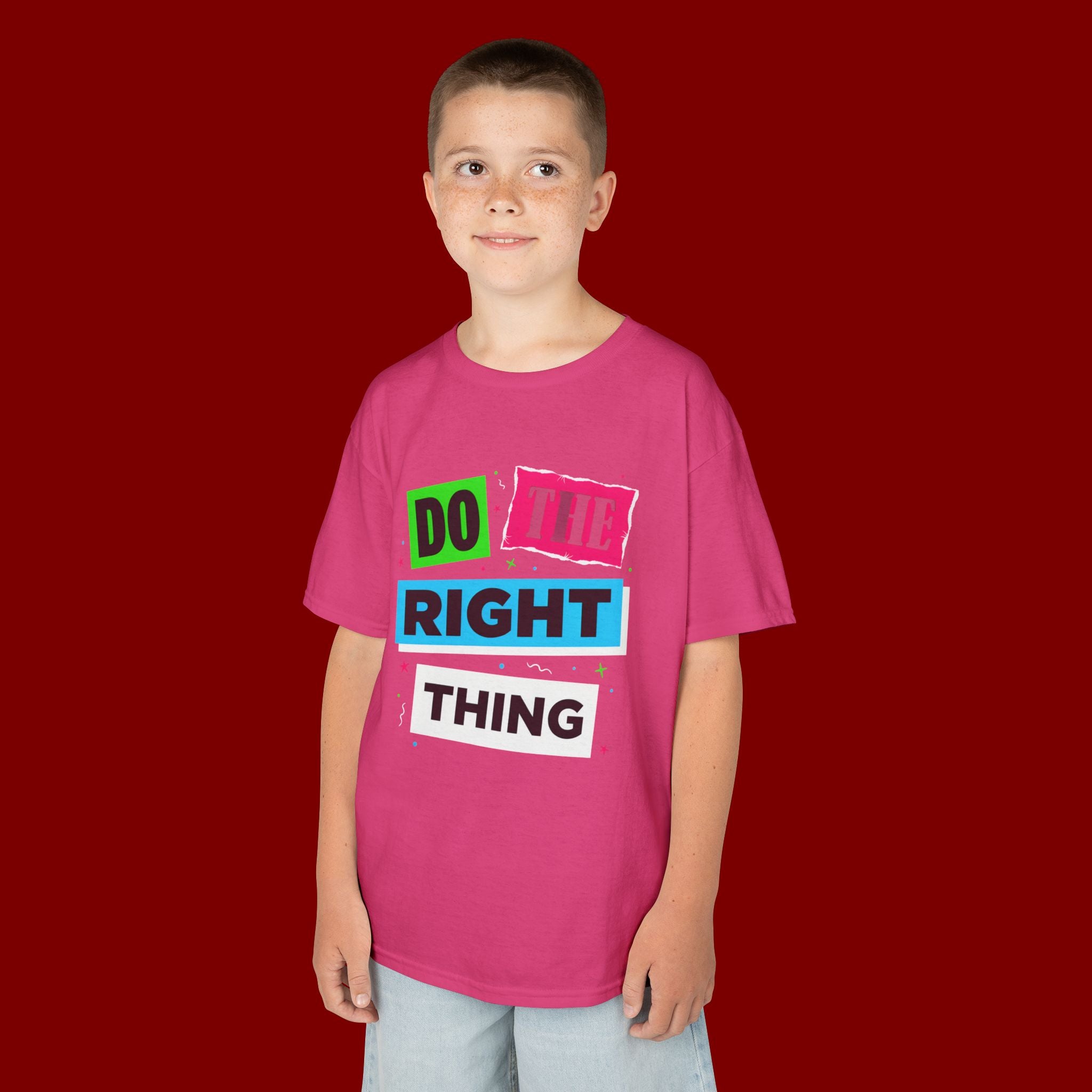 Kids Tee - "Do The Right Thing" Bold Colorblock Graphic