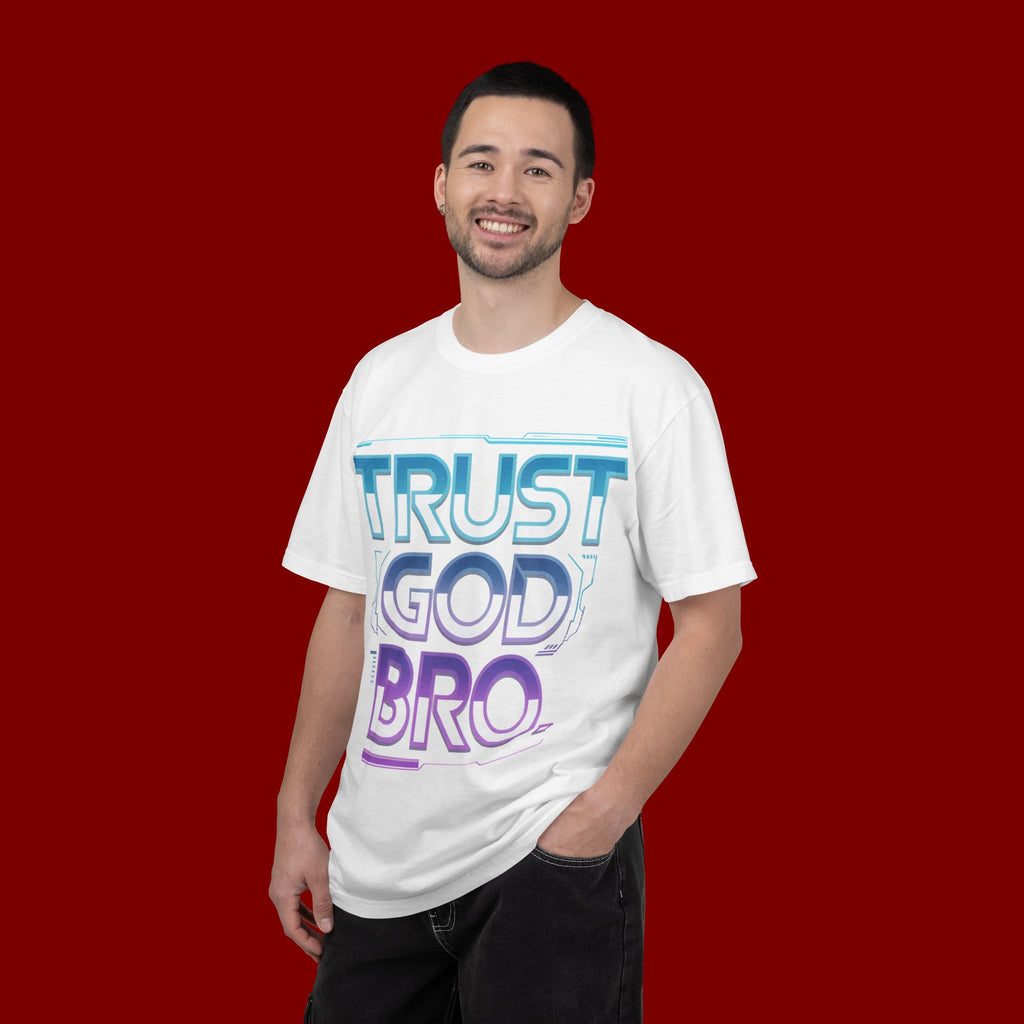 Trust God, Bro. T-Shirt — Retro Gradient Faith Tee