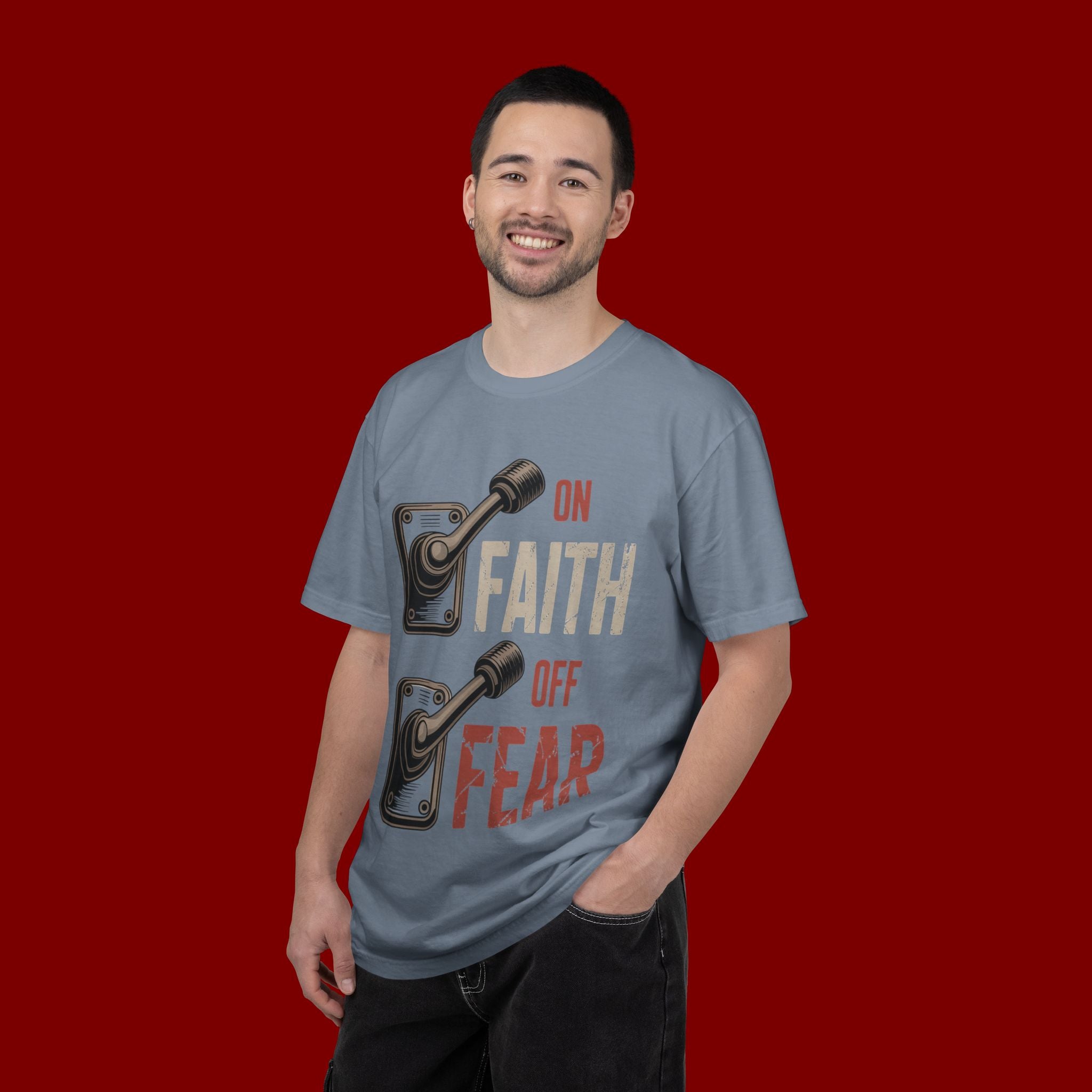 Faith On, Fear Off T-Shirt — Inspirational Christian Graphic Tee