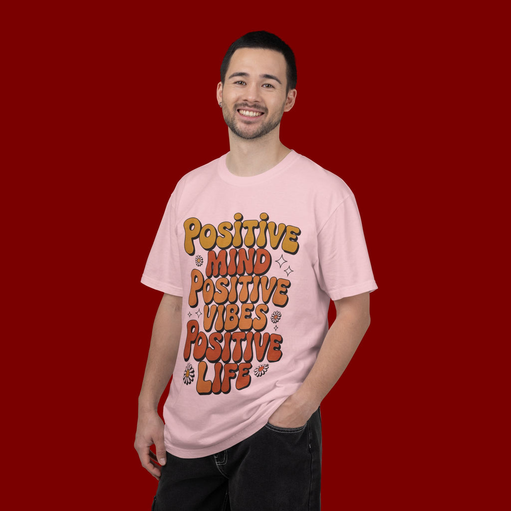 Positive Mind Positive Vibes Positive Life T-Shirt — Retro Daisy Graphic Tee