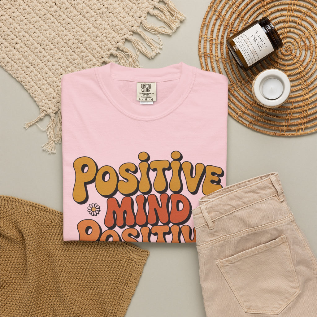 Positive Mind Positive Vibes Positive Life T-Shirt — Retro Daisy Graphic Tee