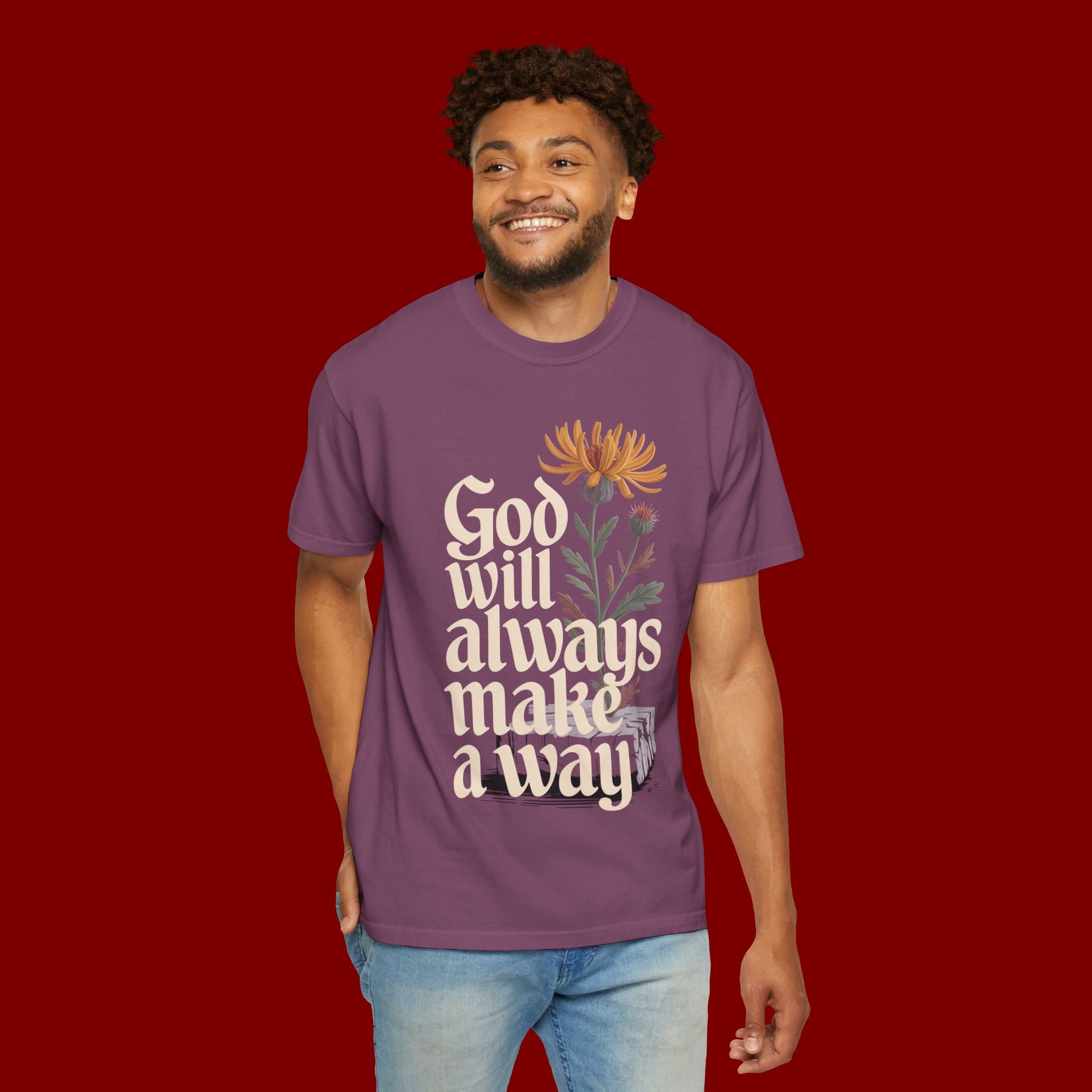 God Will Always Make a Way T-Shirt — Inspirational Floral Christian Tee
