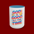 God Is Good All The Time Accent Coffee Mug — Inspirational Christian Coffee Cup (11/15oz)