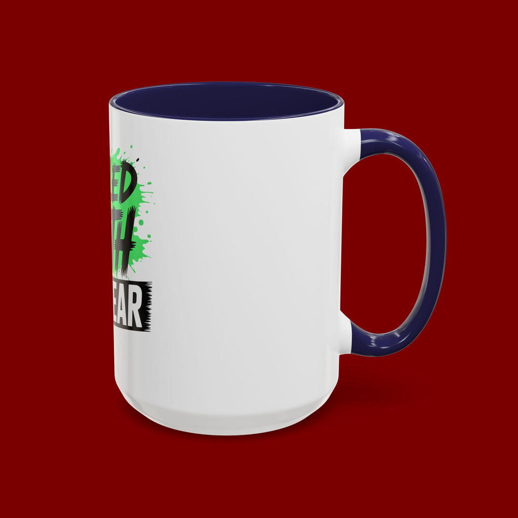 Accent Coffee Mug — "Fueled by Faith Not Fear" Inspirational Ceramic Mug (11/15 oz)