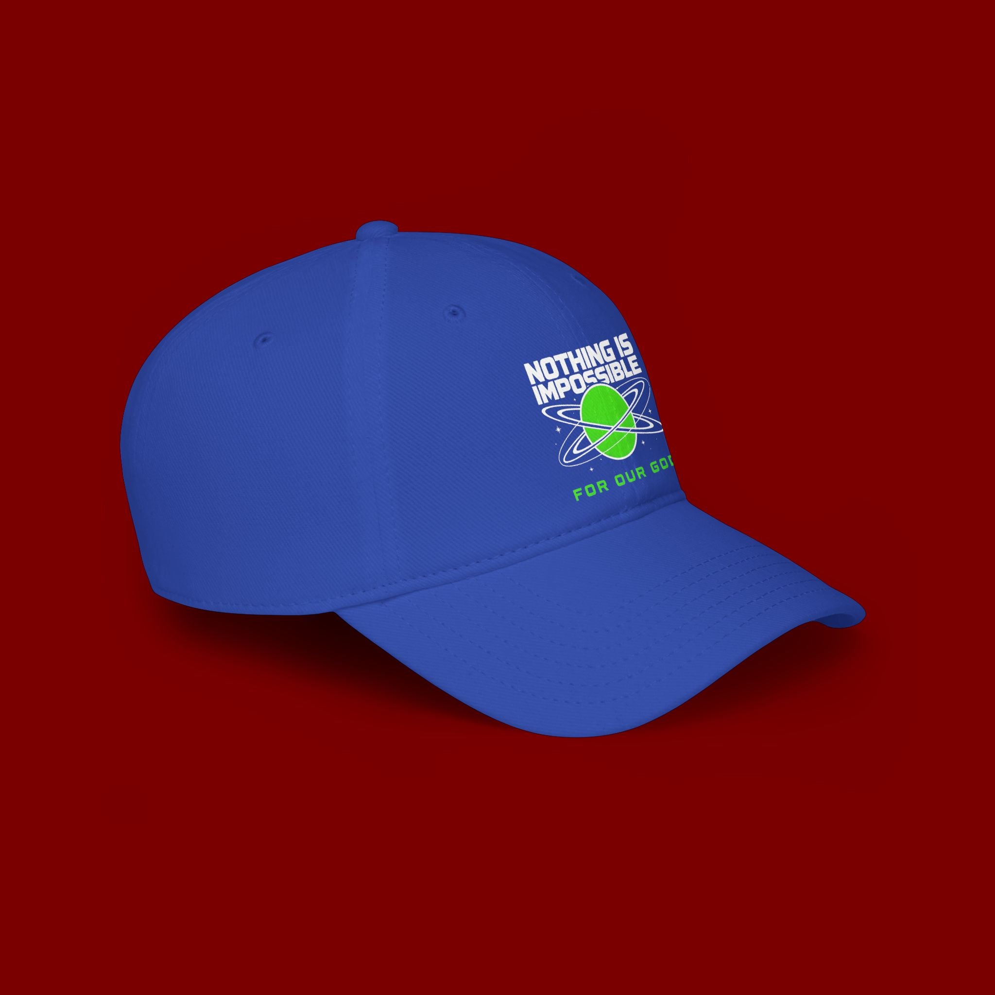 Nothing Is Impossible Baseball Cap — Faith-Inspired Green Planet Design