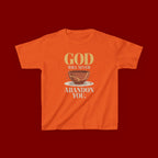 Kids Tee — "God Will Never Abandon You" Faith Graphic