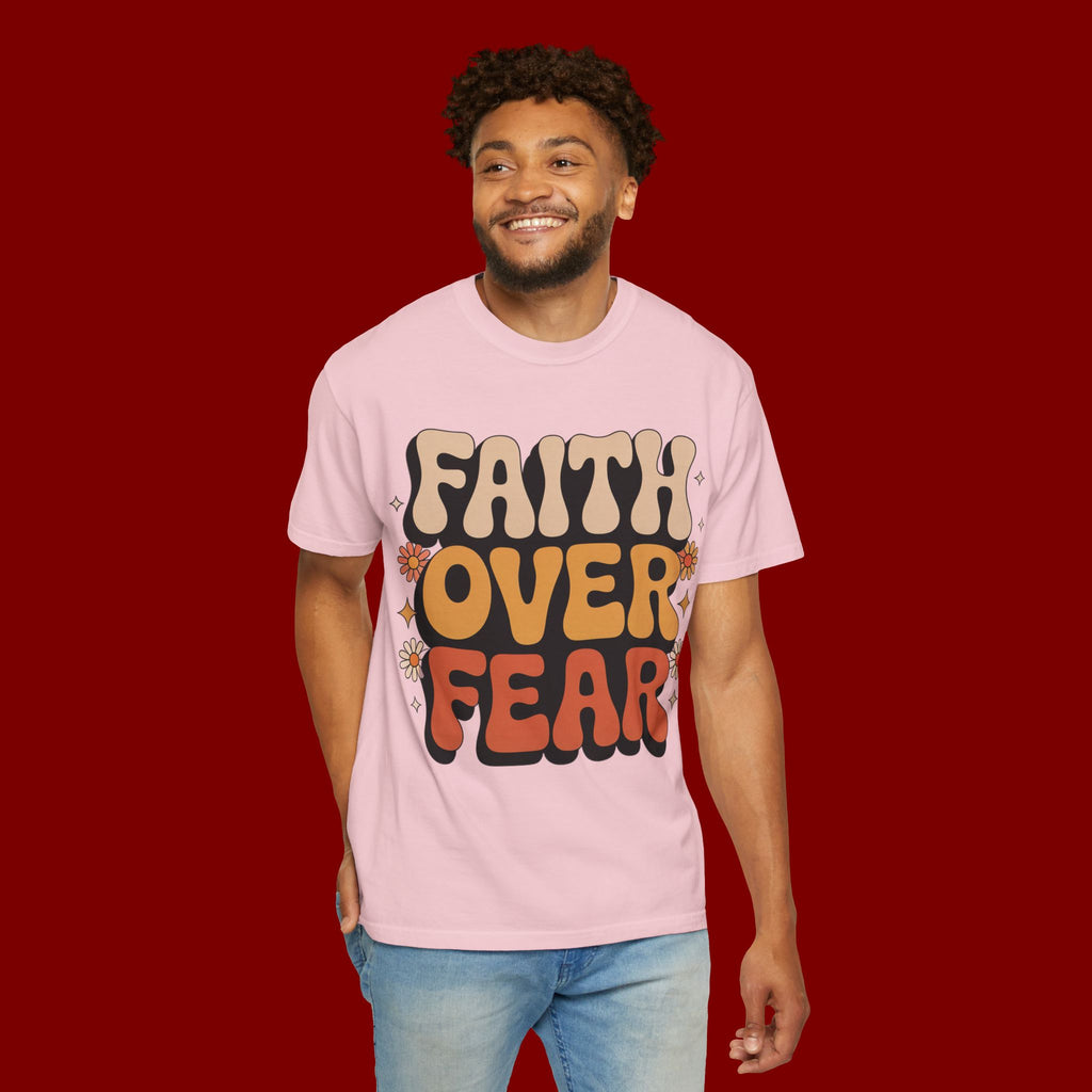 Faith Over Fear T‑Shirt — Retro Floral Inspirational Tee