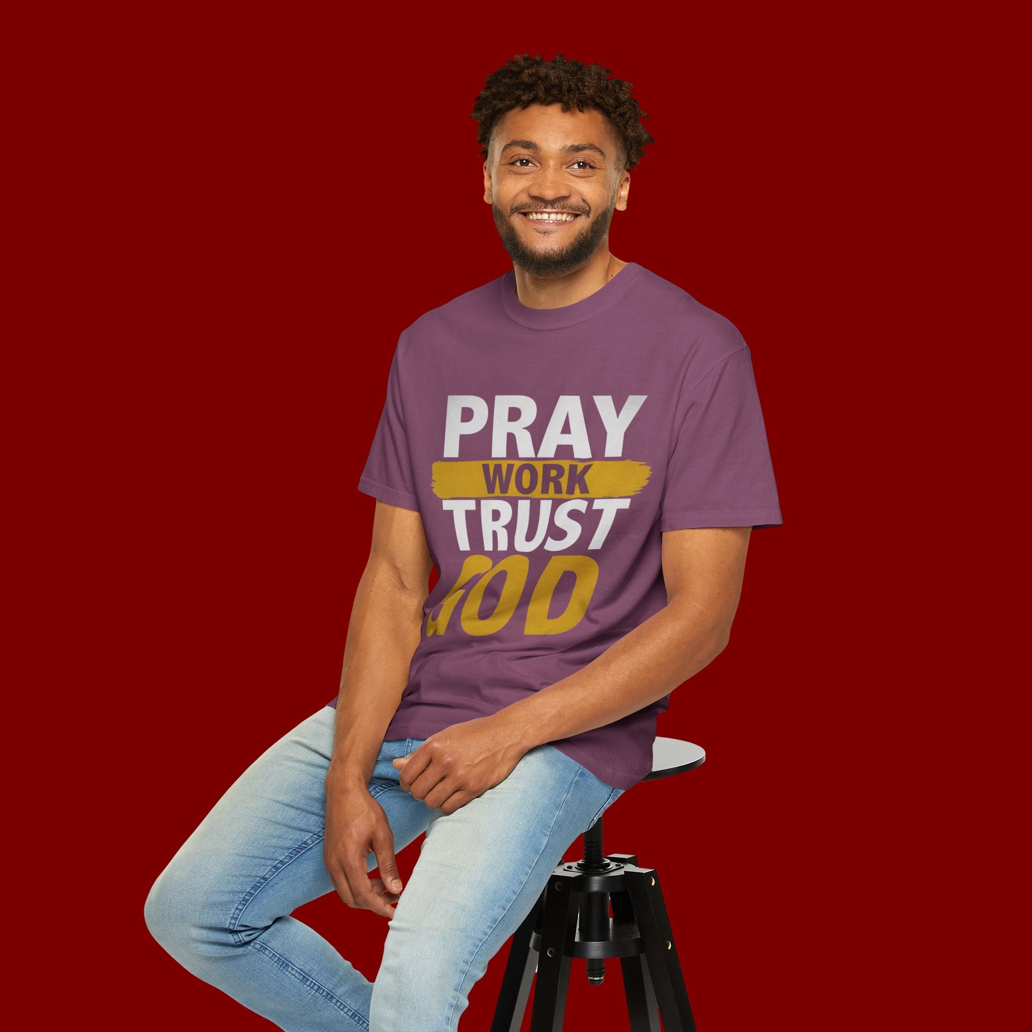Pray Work Trust God T-Shirt — Inspirational Faith Tee for Christians