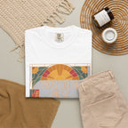 T-Shirt — Retro Sunset Floral Graphic “Play On It, Pray Over It, Pray Through It”