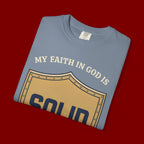 Solid Faith Shield T-Shirt — "My Faith in God Is Solid" Christian Tee