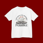 Kids Tee — “Faith Makes the Impossible Possible” Floral Inspirational Shirt