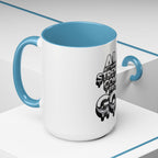 Ceramic Mug — "All Strength Comes From God" Black Accent Coffee Cup (11/15 oz)