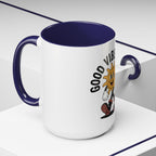 Good Vibes Only Coffee Mug - Retro Sun Cartoon Accent Mug (11/15oz)