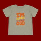 Toddler Tee - "I'm Nothing Without God" Retro Faith Graphic
