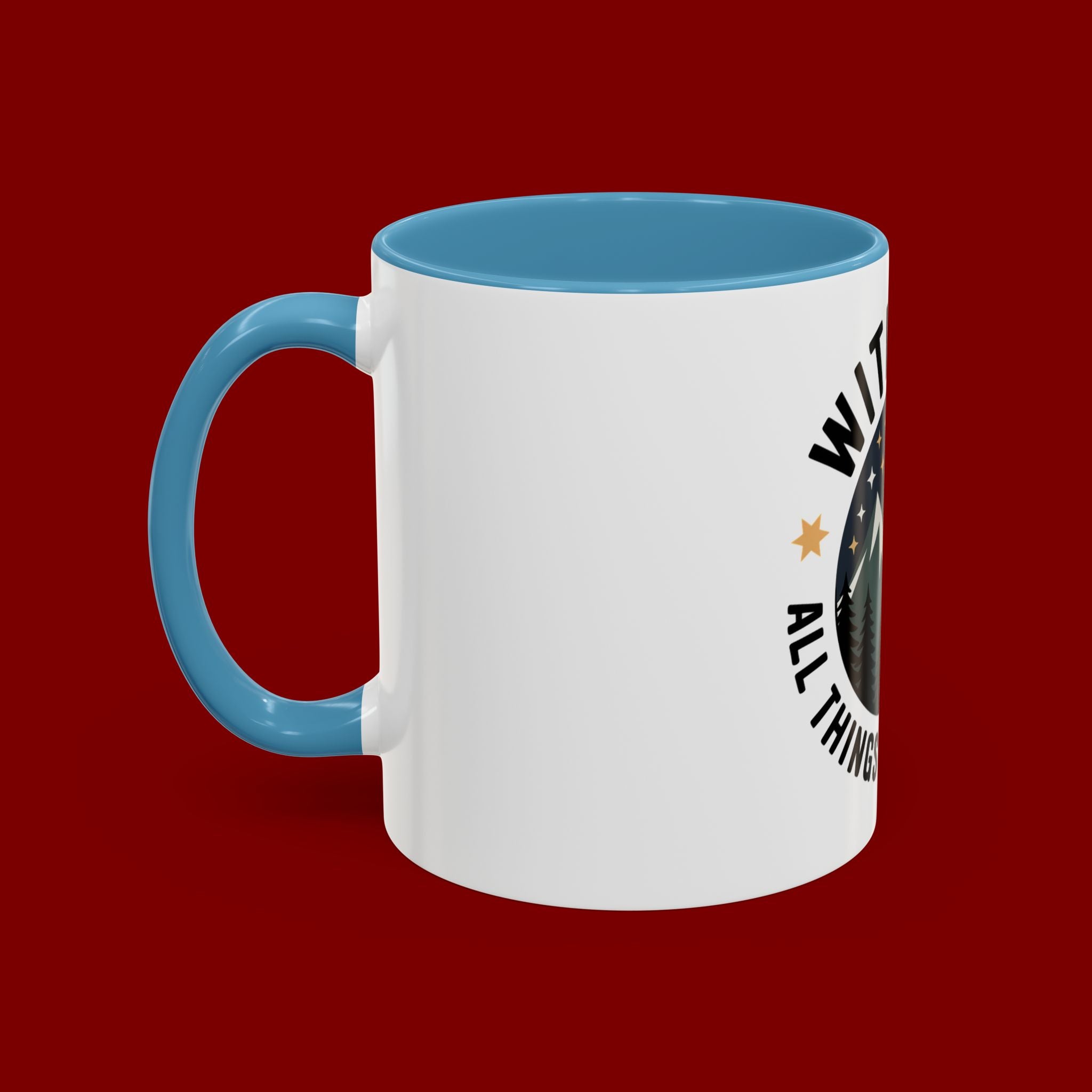With God All Things Are Possible Accent Coffee Mug — Inspirational Faith Mountain Mug (11/15oz)